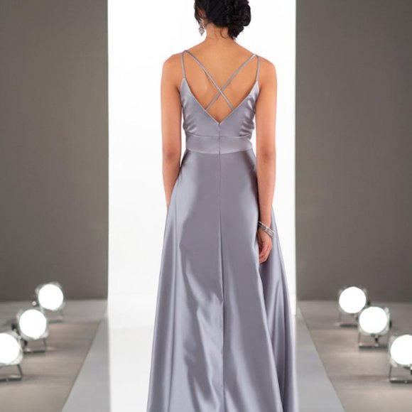 Formal White Satin Dress - Picture 2 of 3